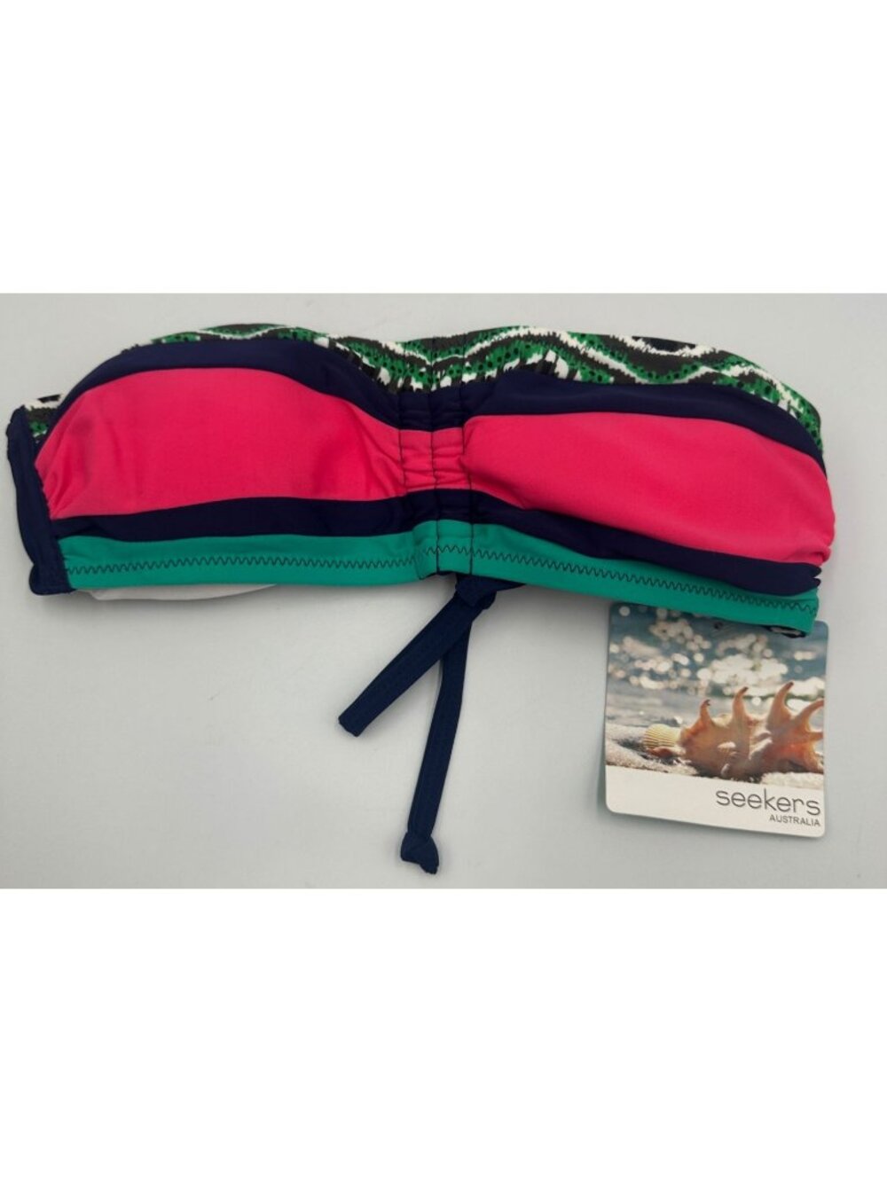 Seekers Australia Jade Bandeau Bikini Top Size S Multi-Color Stripe Padding